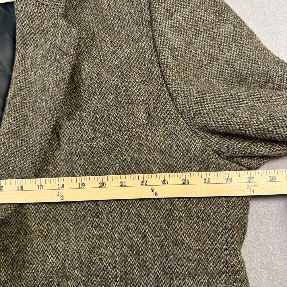 Astor & Black Harris Tweed Blazer Mens Brown Wool Sport Coat Elbow Patches 51